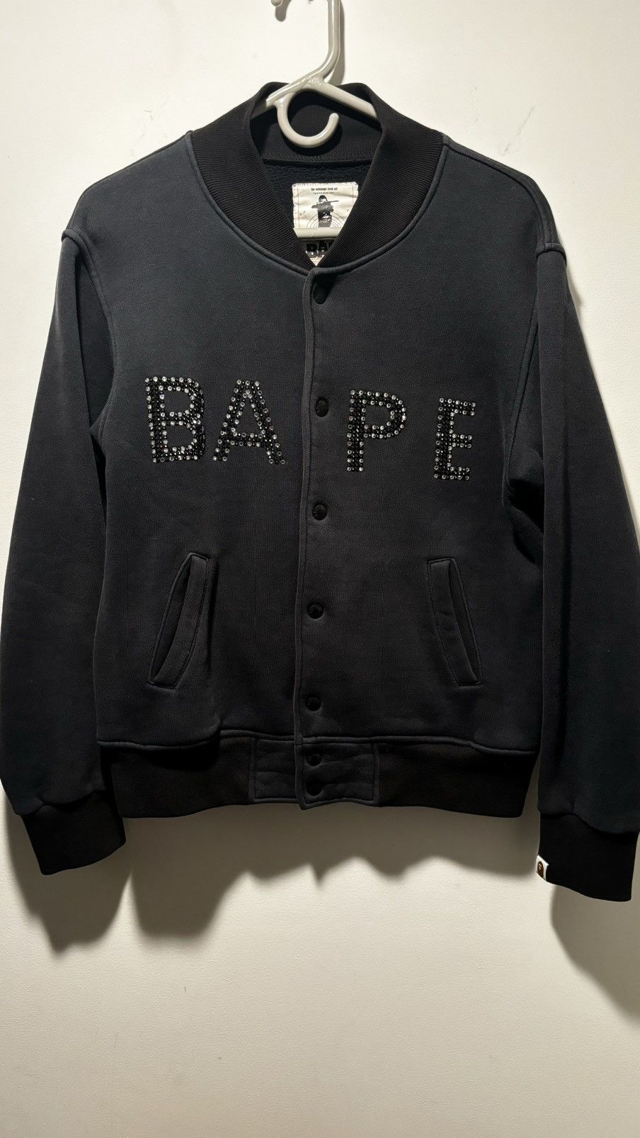 ジャケット・アウター BAPE swarovski varsity jacket BAPE swarovski varsity jacket