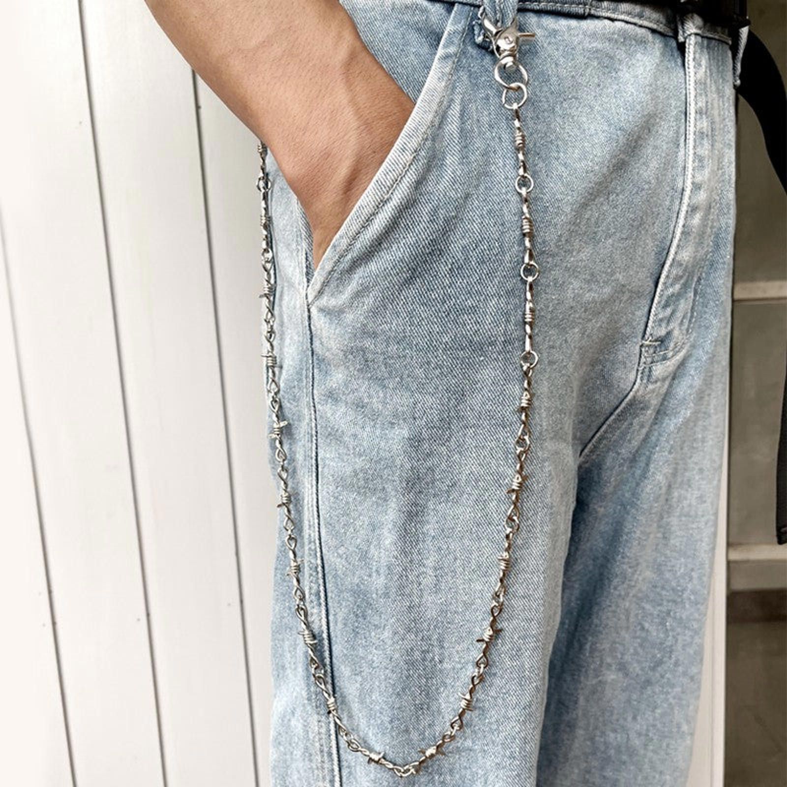 Jewelry Metal Knot Waist Wallet Chain, Barbed Wire Chain Size ONE SIZE - 2 Thumbnail