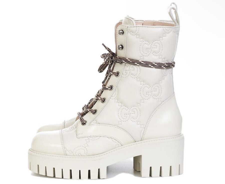 Gucci Gucci GG Matelasse Lace Up Quilted Platform Combat Boots Size US 11 / IT 41 - 3 Thumbnail