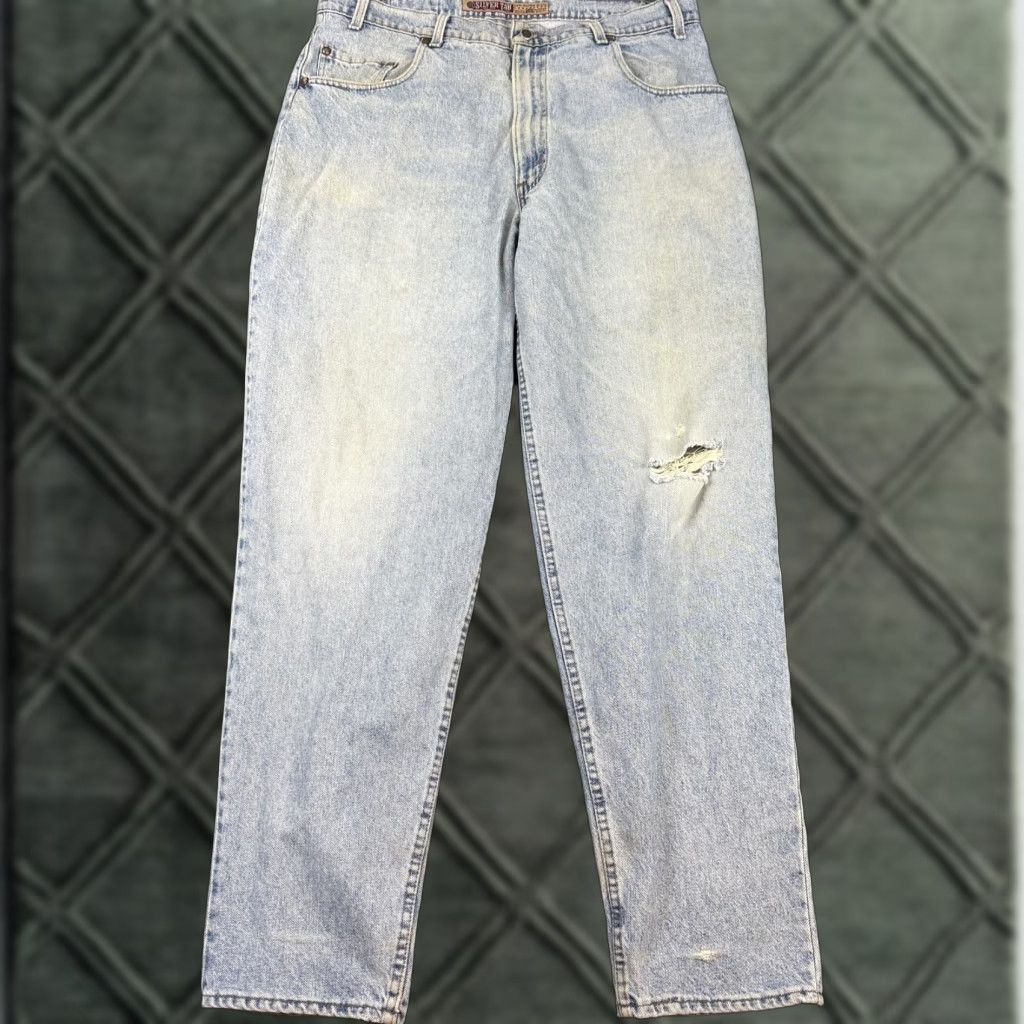 VINTAGE Levi's Silvertab 560 Jeans Mens 36x30 Distressed 90s Y2K Baggy Denim Blue
