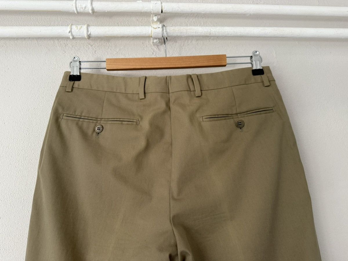 Hermes Hermès Beige Cotton Trousers with Leather Side Zip Detail Size US 33 - 9 Thumbnail