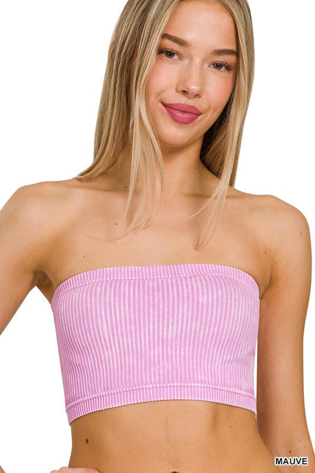Other Washed Ribbed Seamless Tube Top Zenana in Multiple Colors Size ONE SIZE - 10 Thumbnail