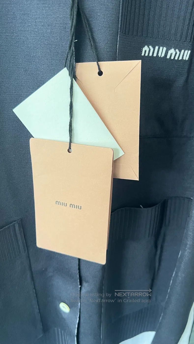 Miu Miu Miu Miu 40 Solid color logo pattern lapel long sleeve shirt Size L / US 10 / IT 46 - 3 Thumbnail