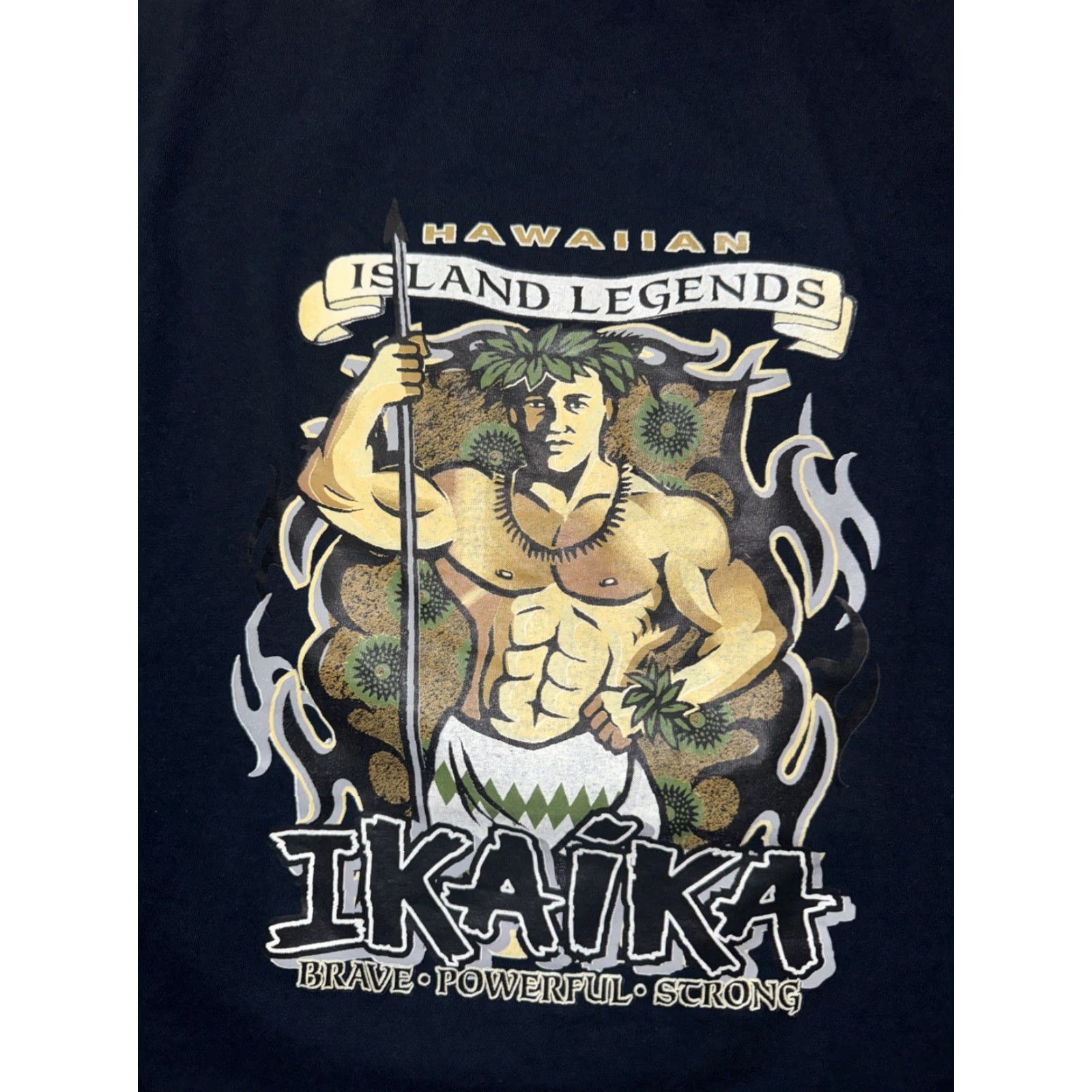 Vintage VINTAGE Unbranded T-Shirt Navy Blue XL Ikaika Warrior Graphic Print Hawaiian Island Legends 90s Y2K Surfing Men Mens Size US XL / EU 56 / 4 - 2 Thumbnail