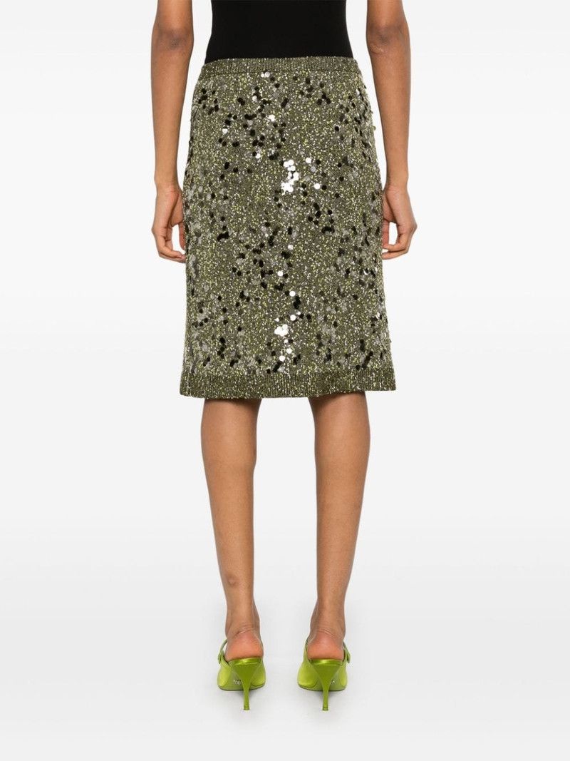 Gucci o1la5ras0526 Tweed Blend Skirt in Green Size 32" / US 10 / IT 46 - 4 Thumbnail