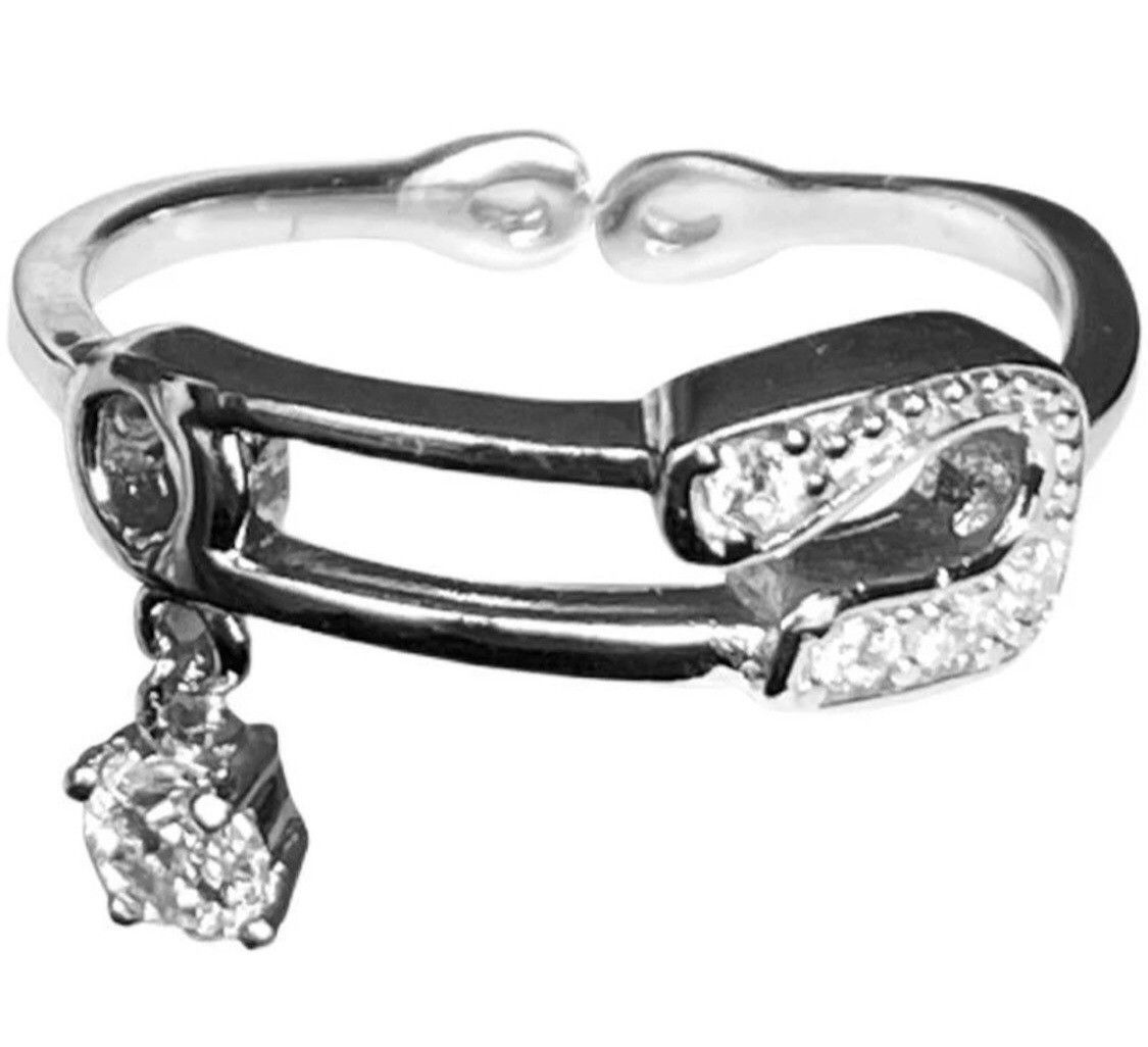 Jewelry Zircon Pin Adjustable Ring Size ONE SIZE - 2 Thumbnail