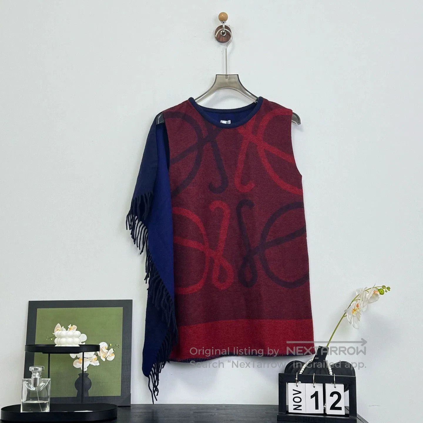 Loewe Loewe Red Blue Logo Shawl Dress. Size US XS / EU 42 / 0 - 1 Thumbnail