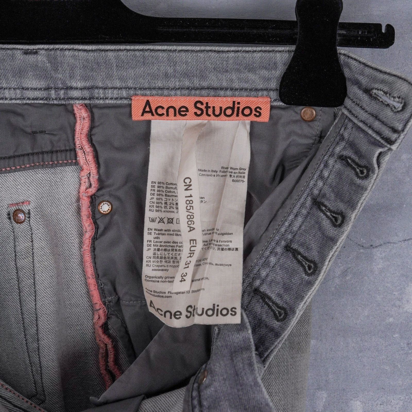 Acne Studios Acne studios river worn gray denim slim fit jeans pants Size US 31 - 8 Thumbnail