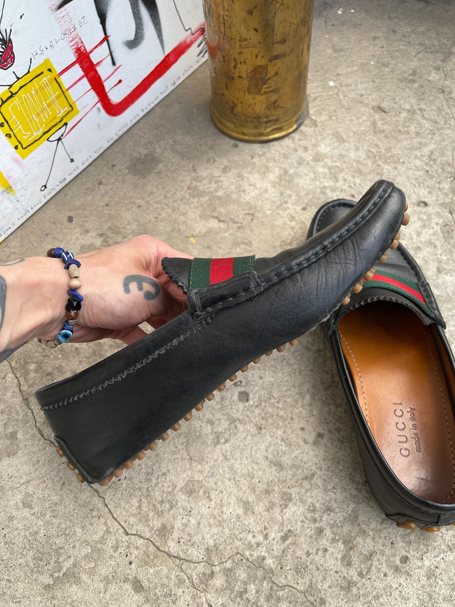 Gucci Gucci Leather Driver / Moccasin Shoes Size US 8 / EU 41 - 12 Thumbnail