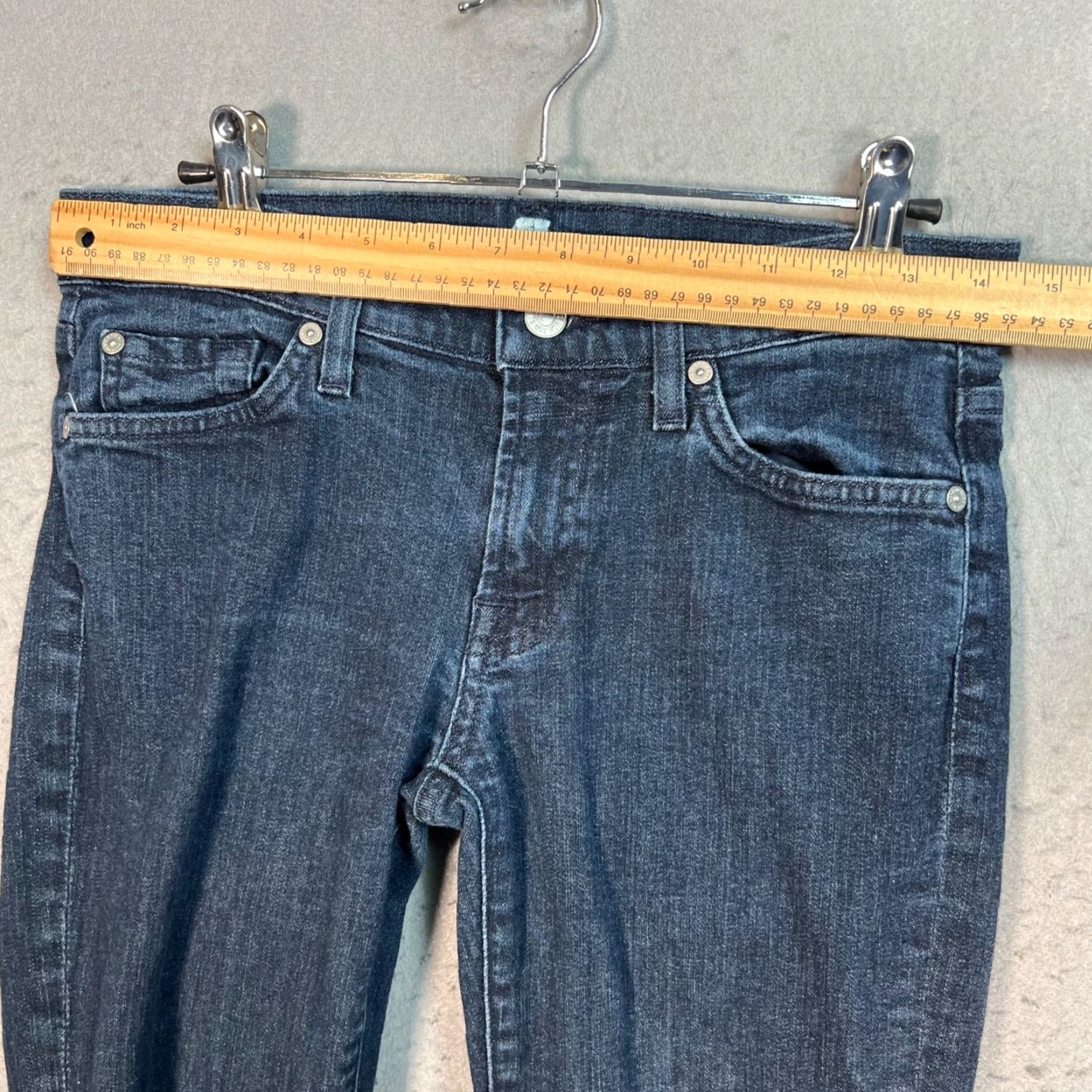 7 For All Mankind 7 For All Mankind Roxanne Skinny Jeans Womens Size 27 Denim Dark Wash 5-Pocket Stretch Blue INSEAM 32 Size 27" / US 4 / IT 40 - 7 Thumbnail