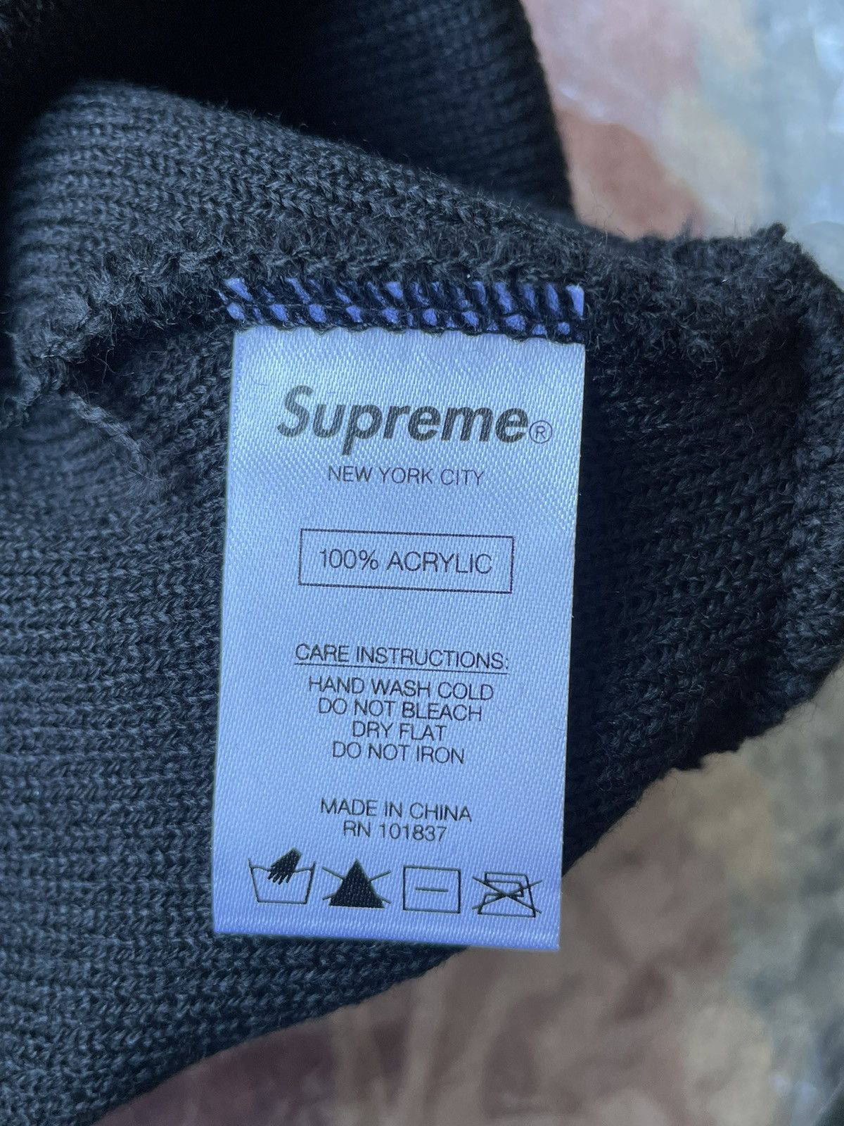 Supreme Supreme woven label beanie black Size ONE SIZE - 4 Thumbnail