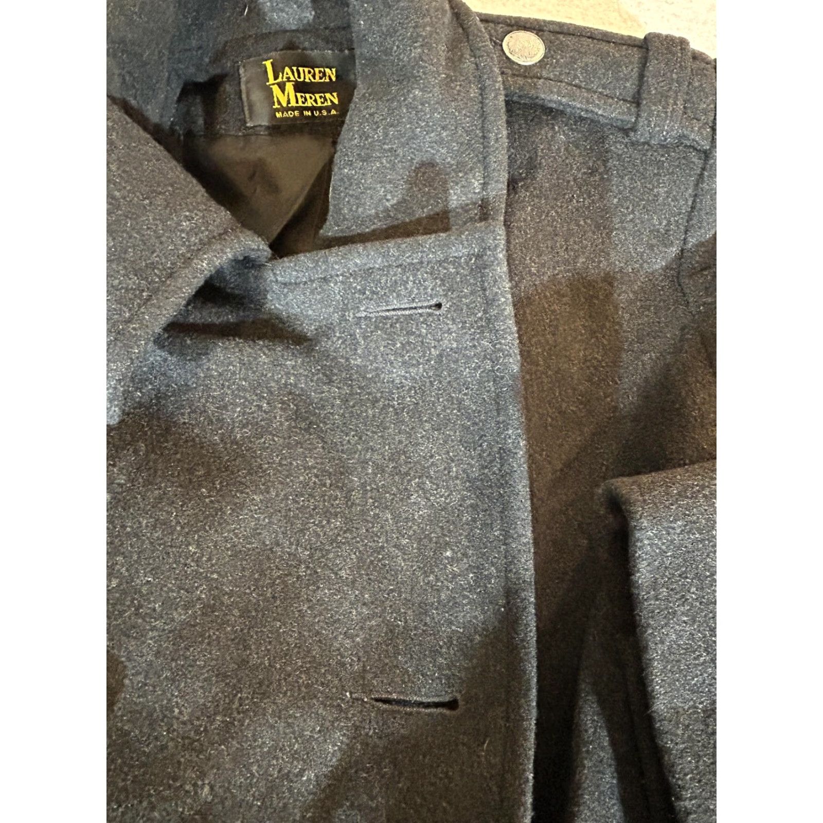 Doublet VINTAGE Lauren Meren Coat Women L Wool Double Breasted Military Trench Overcoat USA 80s Size L / US 10 / IT 46 - 3 Thumbnail