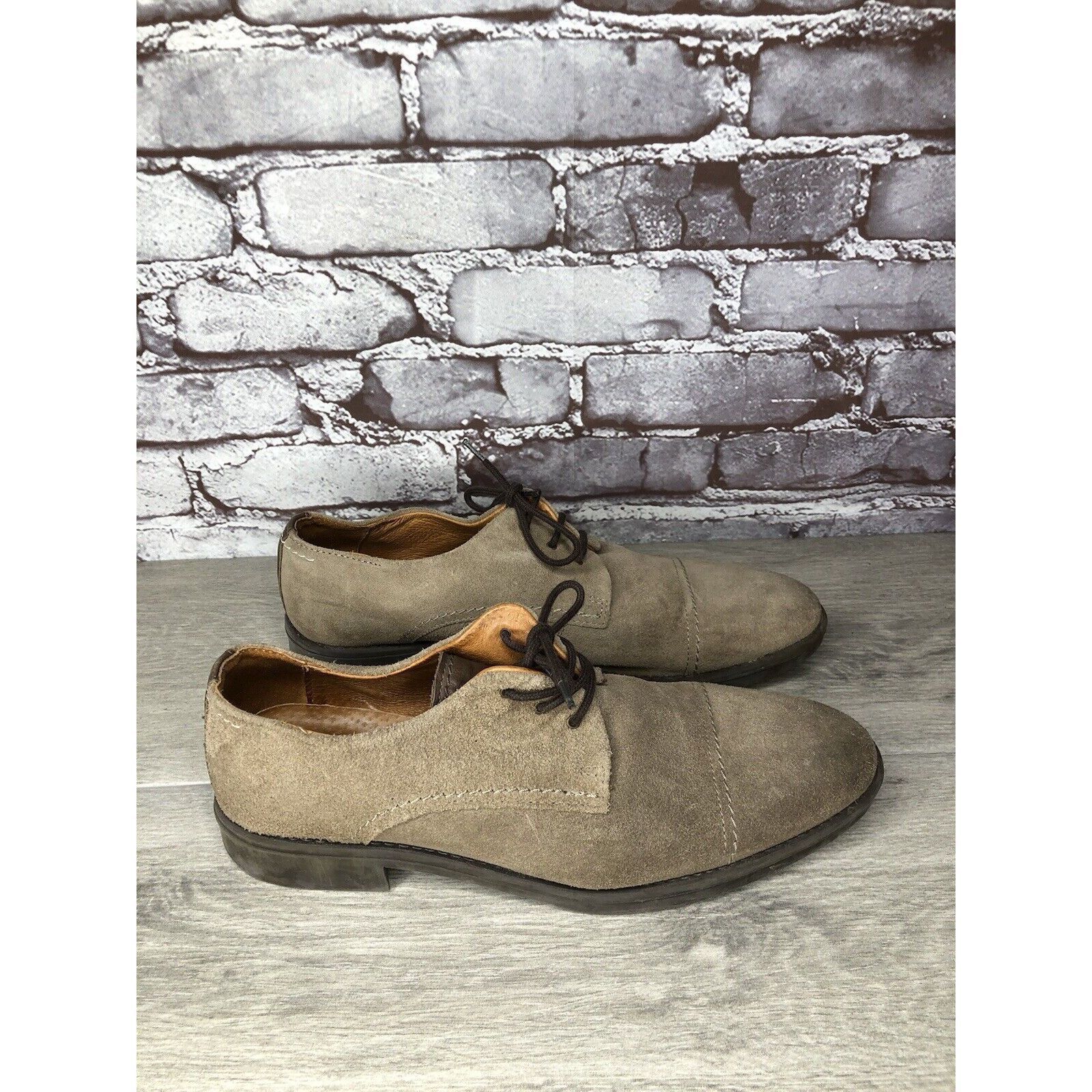 Other Experience Taupe Suede Leather Oxfords Cap Toe Casual Shoes Size US 9 / EU 42 - 17 Thumbnail