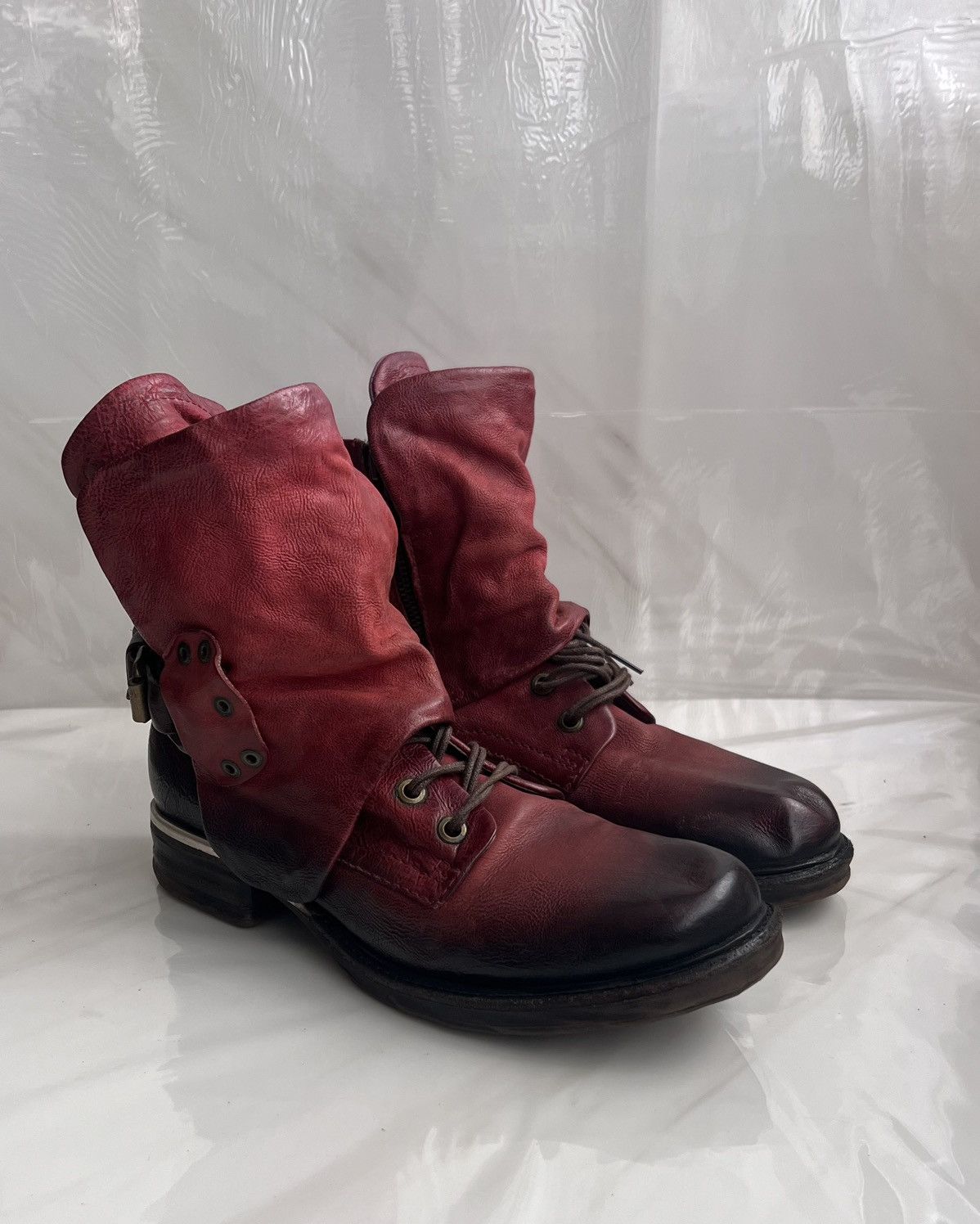 A.S.98 As 98 Airstep Zipper Boho Biker Red distressed boot Size US 8 / IT 38 - 1 Thumbnail