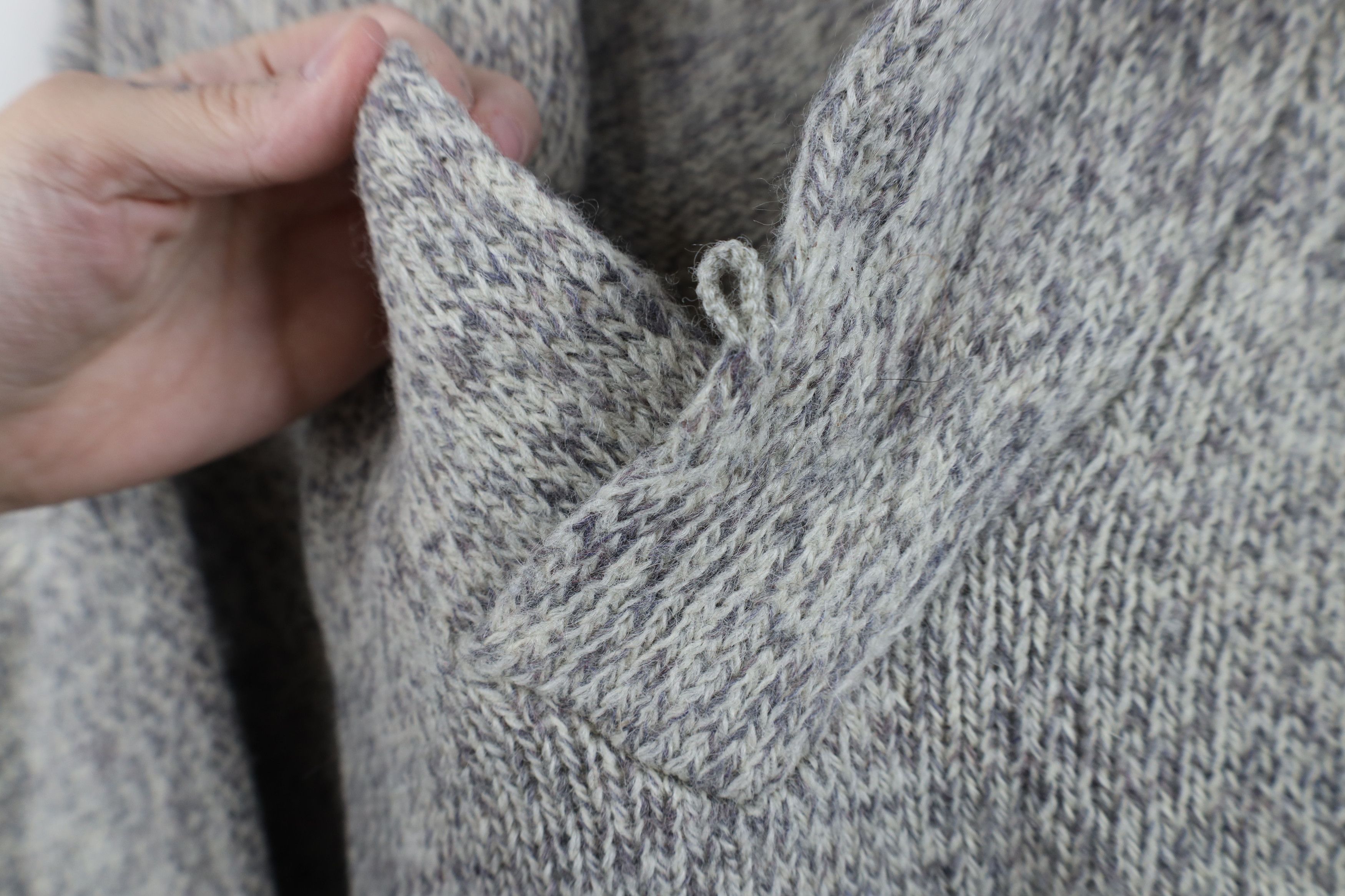 Vintage Vintage 90s Streetwear Blend Knit Shawl Collar Sweater Gray Size US L / EU 52-54 / 3 - 4 Thumbnail