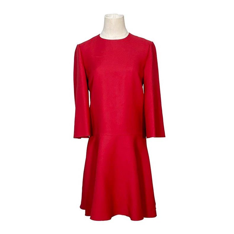 Valentino Valentino Wool Dress XS Red Size US XS / EU 42 / 0 - 1 Thumbnail
