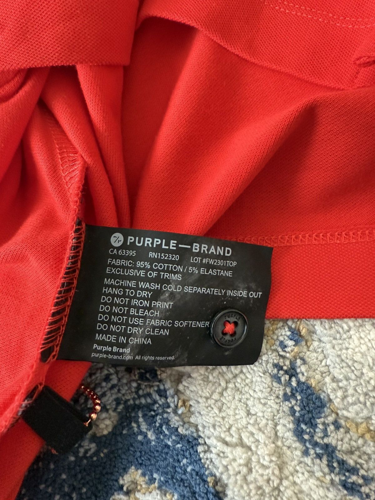 Purple Brand Purple brand pique knit red polo Size US XS / EU 42 / 0 - 4 Thumbnail