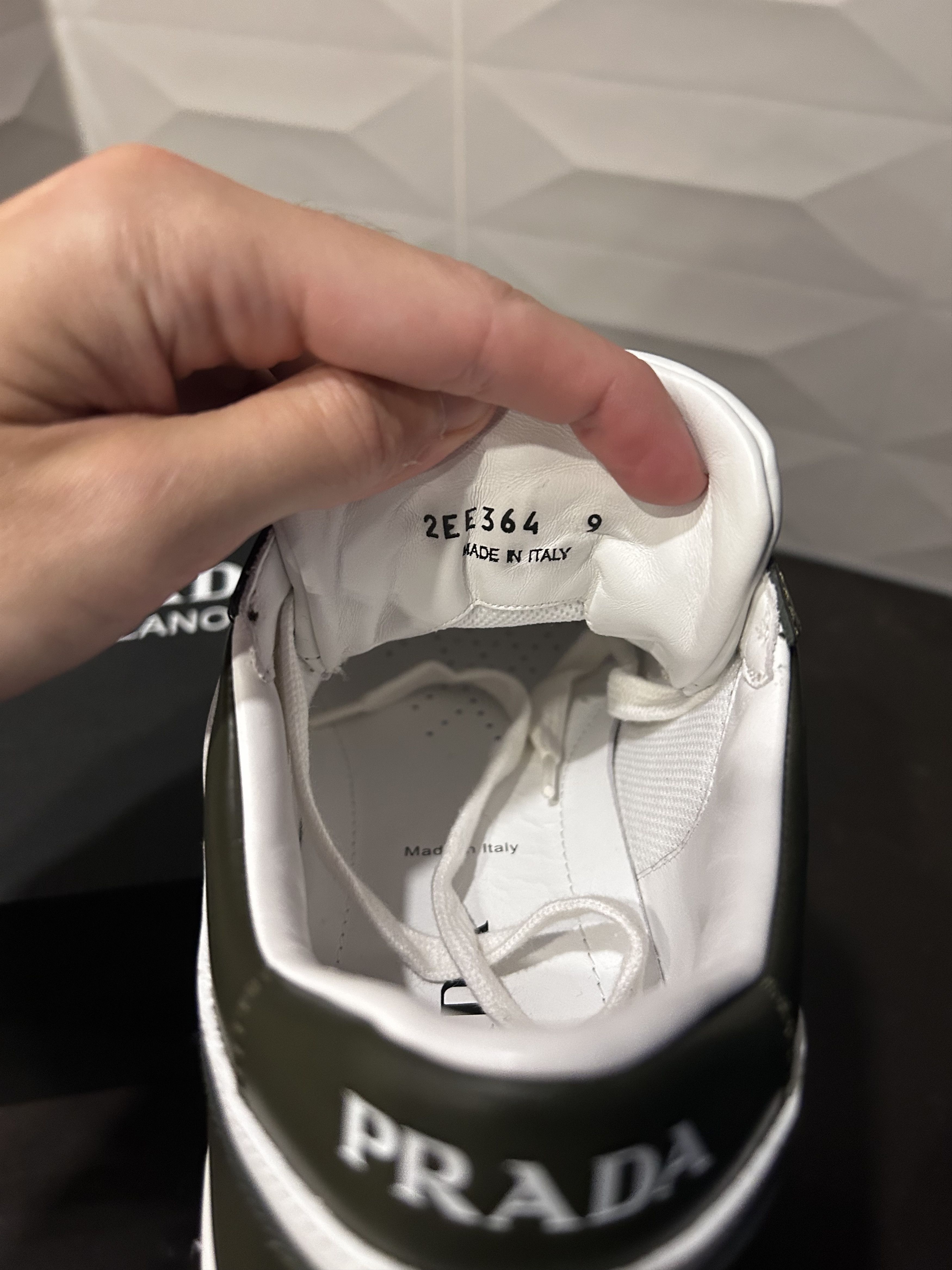 Prada 👟 Prada Downtown Leather Sneakers – Olive Green – Sz 10US Size US 10 / EU 43 - 15 Thumbnail