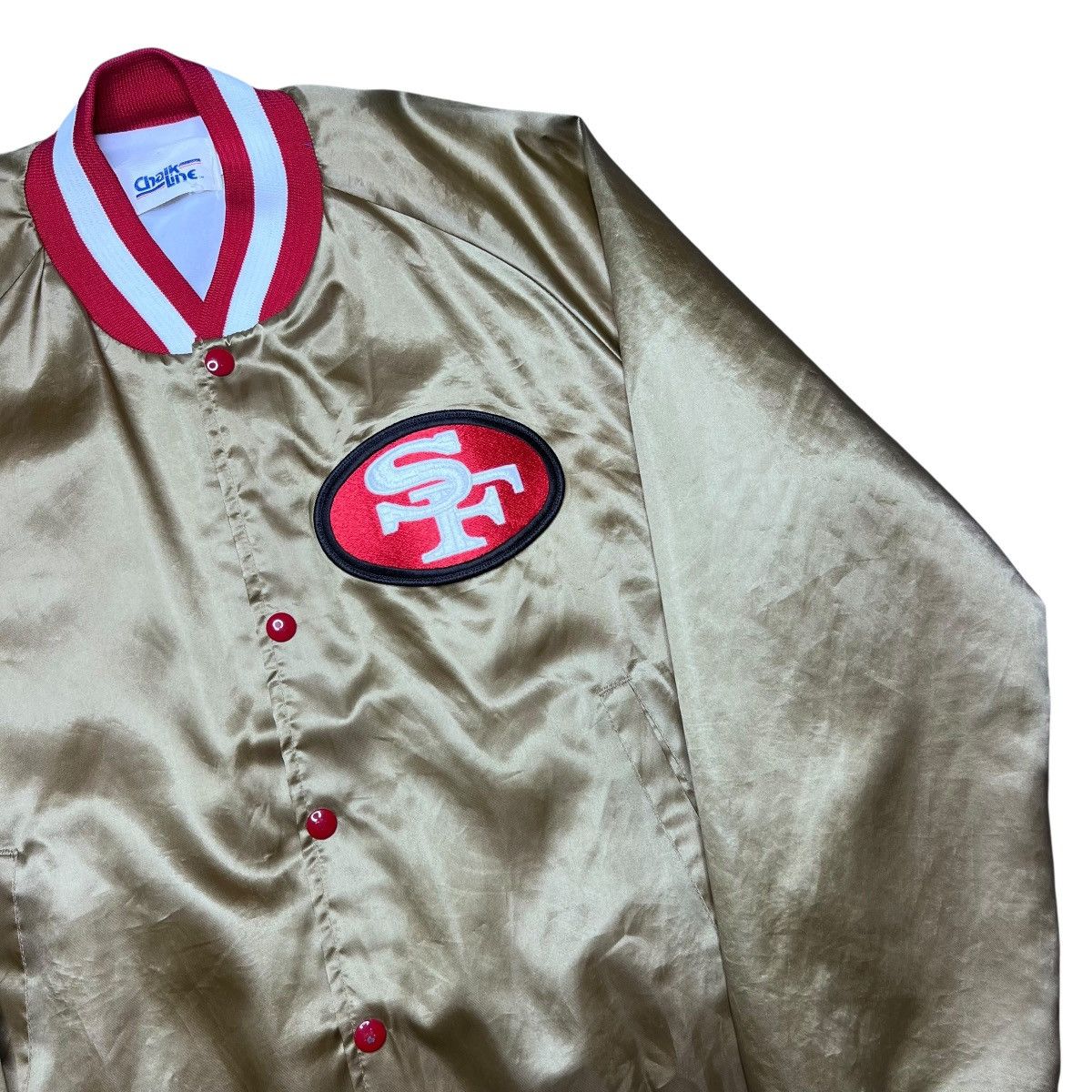 NFL San Francisco 49ers Chalk Line Plain Back Satin Jacket