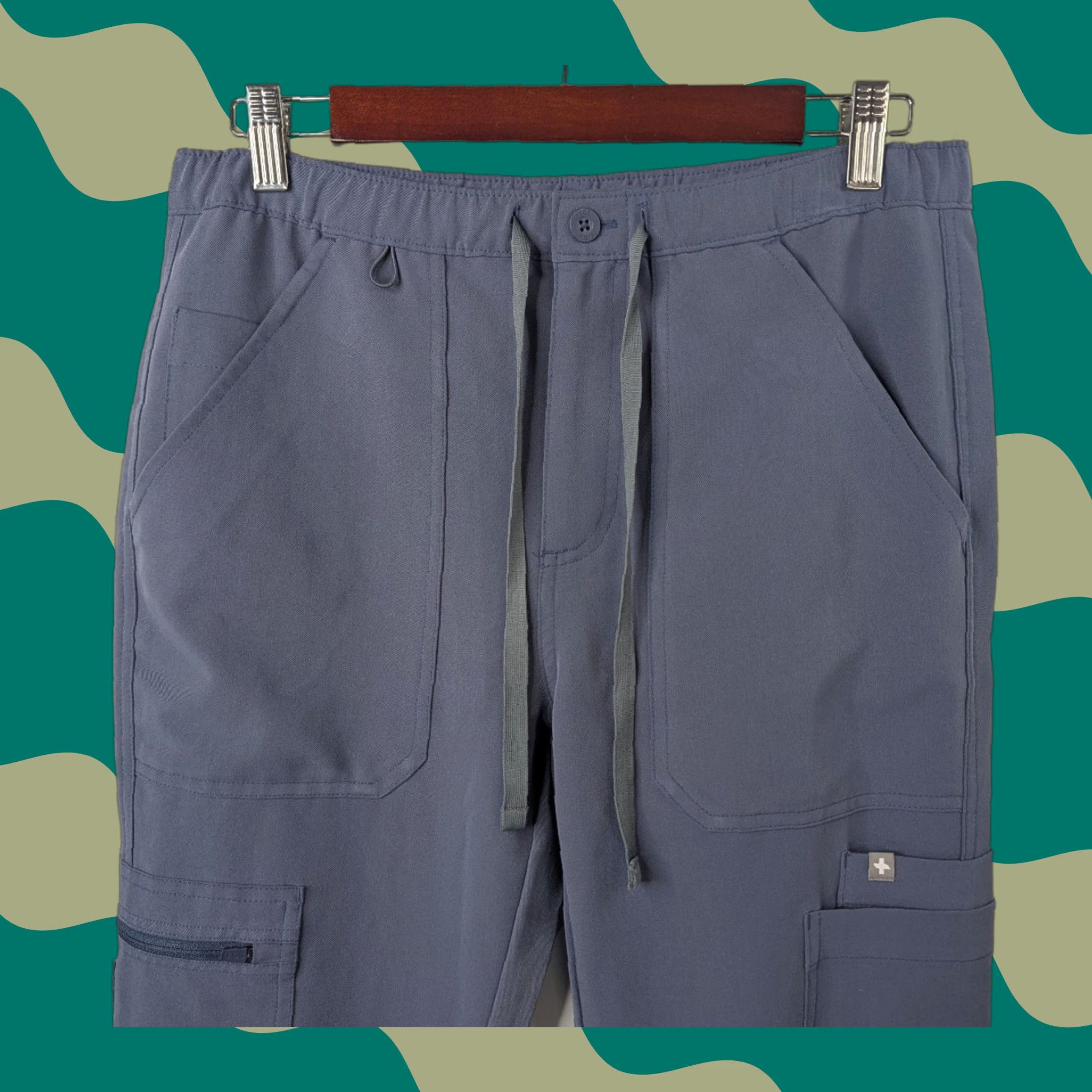 Vintage Figs Mens Cairo Cargo Scrub Pants XS Graphite Blue Medical Nurse TM3001 Size US 27 - 1 Thumbnail