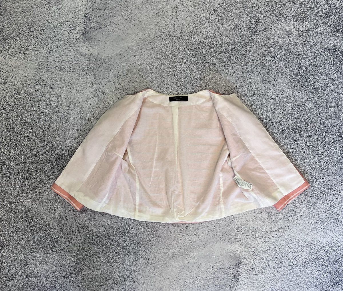 Weekend Max Mara Weekend Max Mara Pink Cropped Silk-Cotton Blazer Jacket 36 Size S / US 4 / IT 40 - 14 Thumbnail