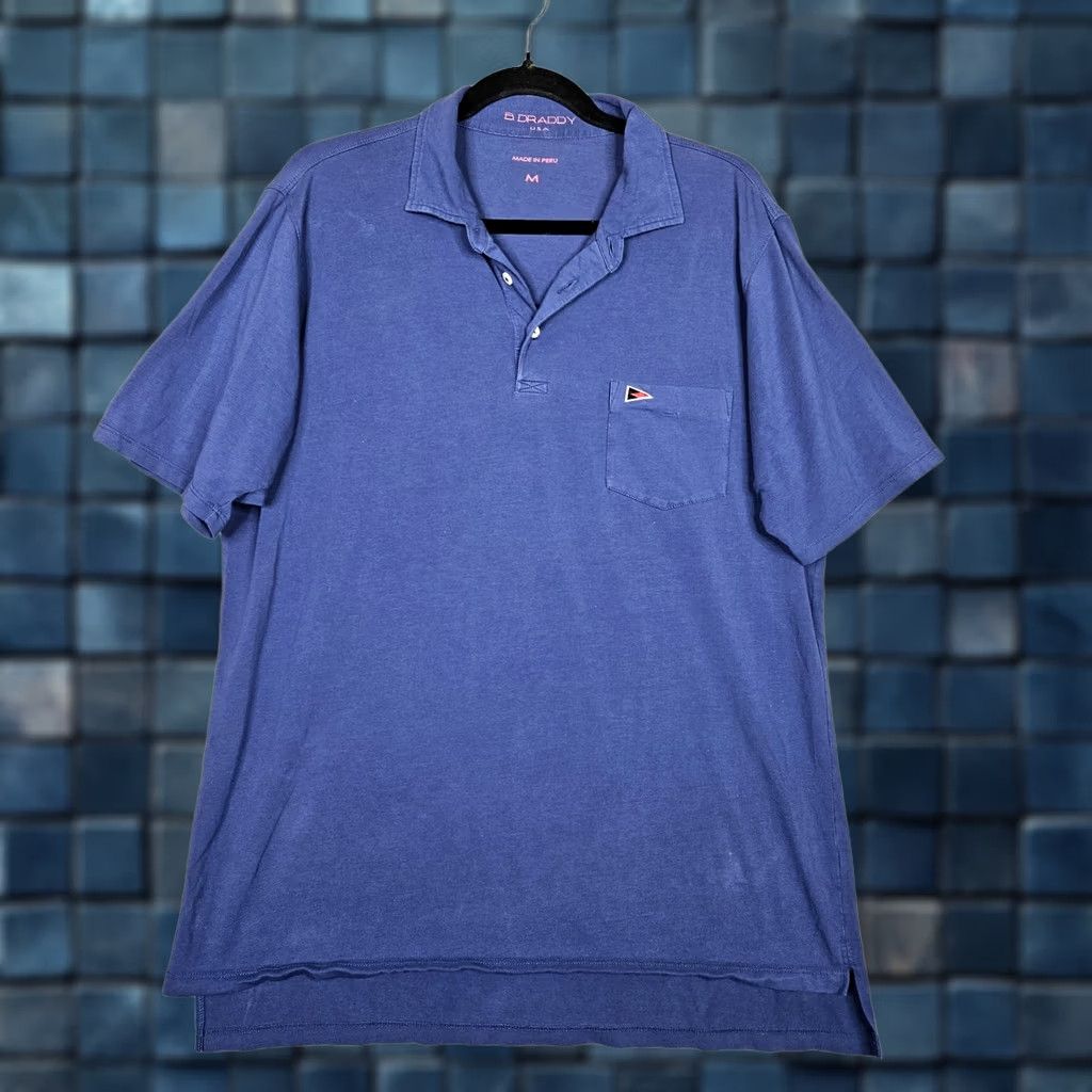 Vintage B.DRADDY USA Polo Shirt Short Sleeve Men M Blue Solid Cotton Polyester Logo Button Casual Activewear Shirt Size US M / EU 48-50 / 2 - 1 Thumbnail