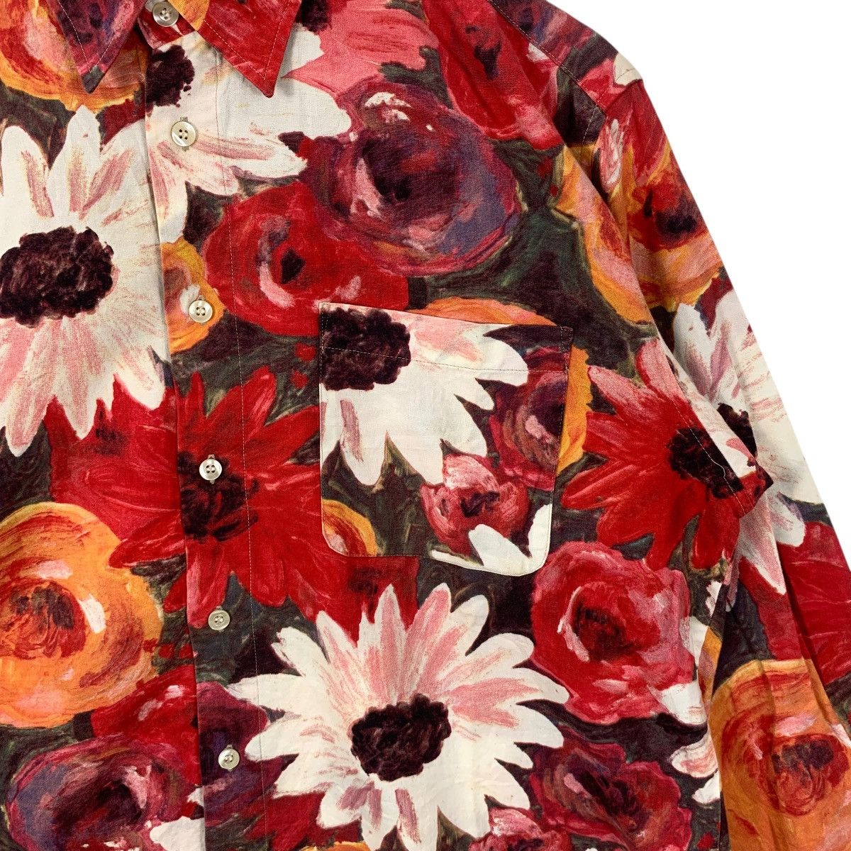 Vintage Vintage 80s BAMBINO FRANCE FLORAL AOP Casual Tee Shirt Top Size L / US 10 / IT 46 - 5 Thumbnail