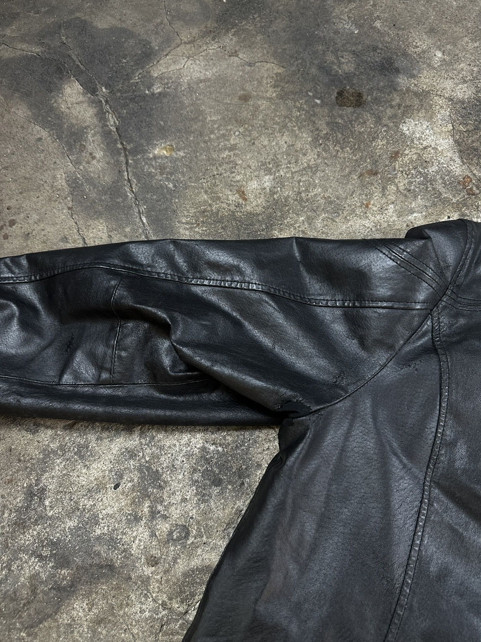 Mustang Vintage Mustang Waxed Leather Biker Bomber Jacket Size US L / EU 52-54 / 3 - 6 Thumbnail