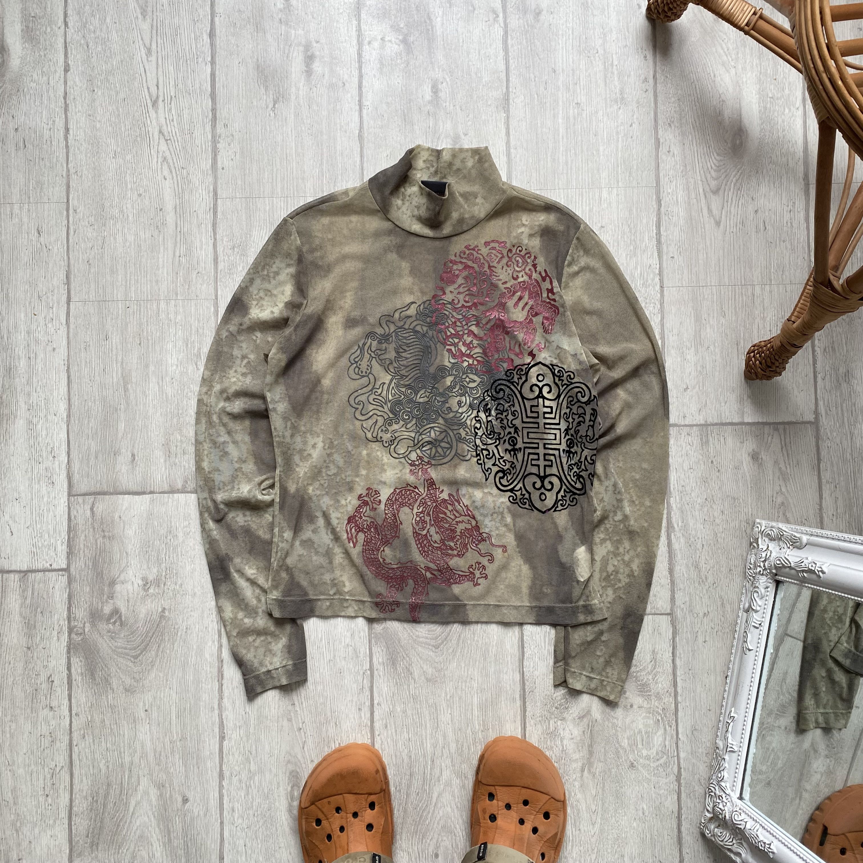 Hysteric Glamour Vintage Japanese Dragon Mesh Top Longsleeve Gaultier style Size L / US 10 / IT 46 - 1 Thumbnail