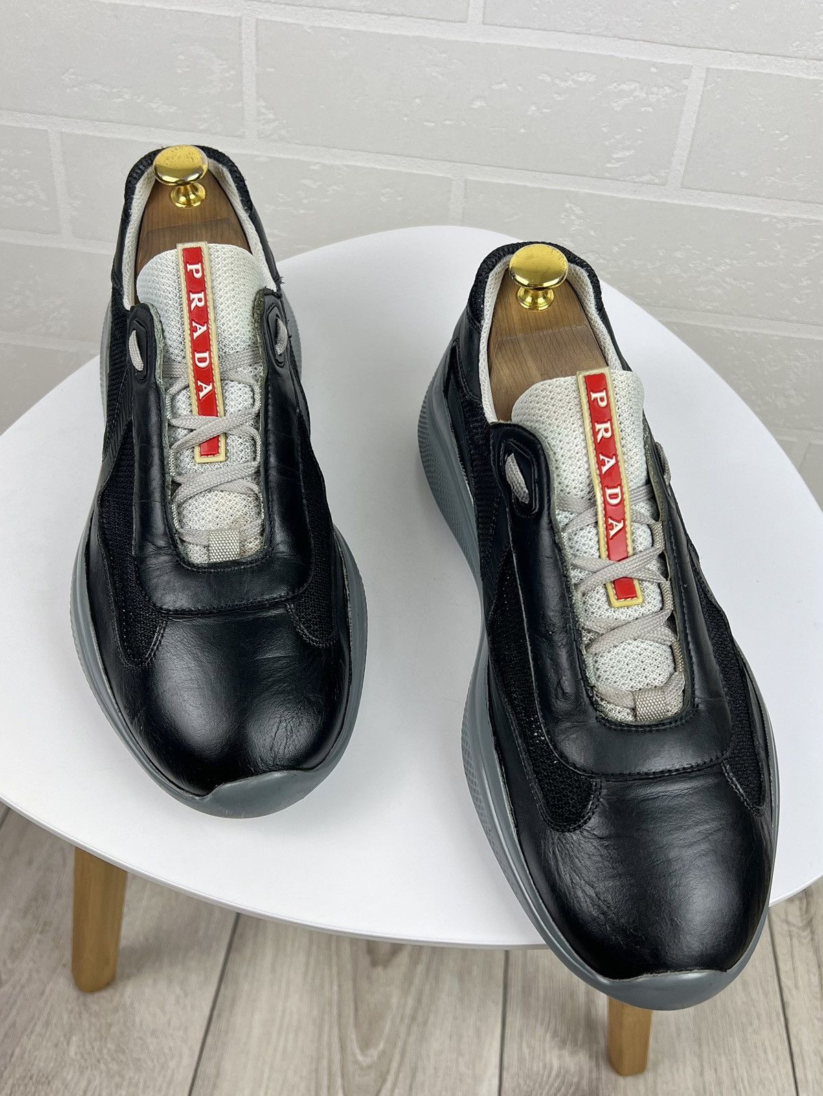 Prada PRADA Sneakers AMERICAS CUP Leather Fabric Shoes Red Tab Men Size US 8 / EU 41 - 3 Thumbnail