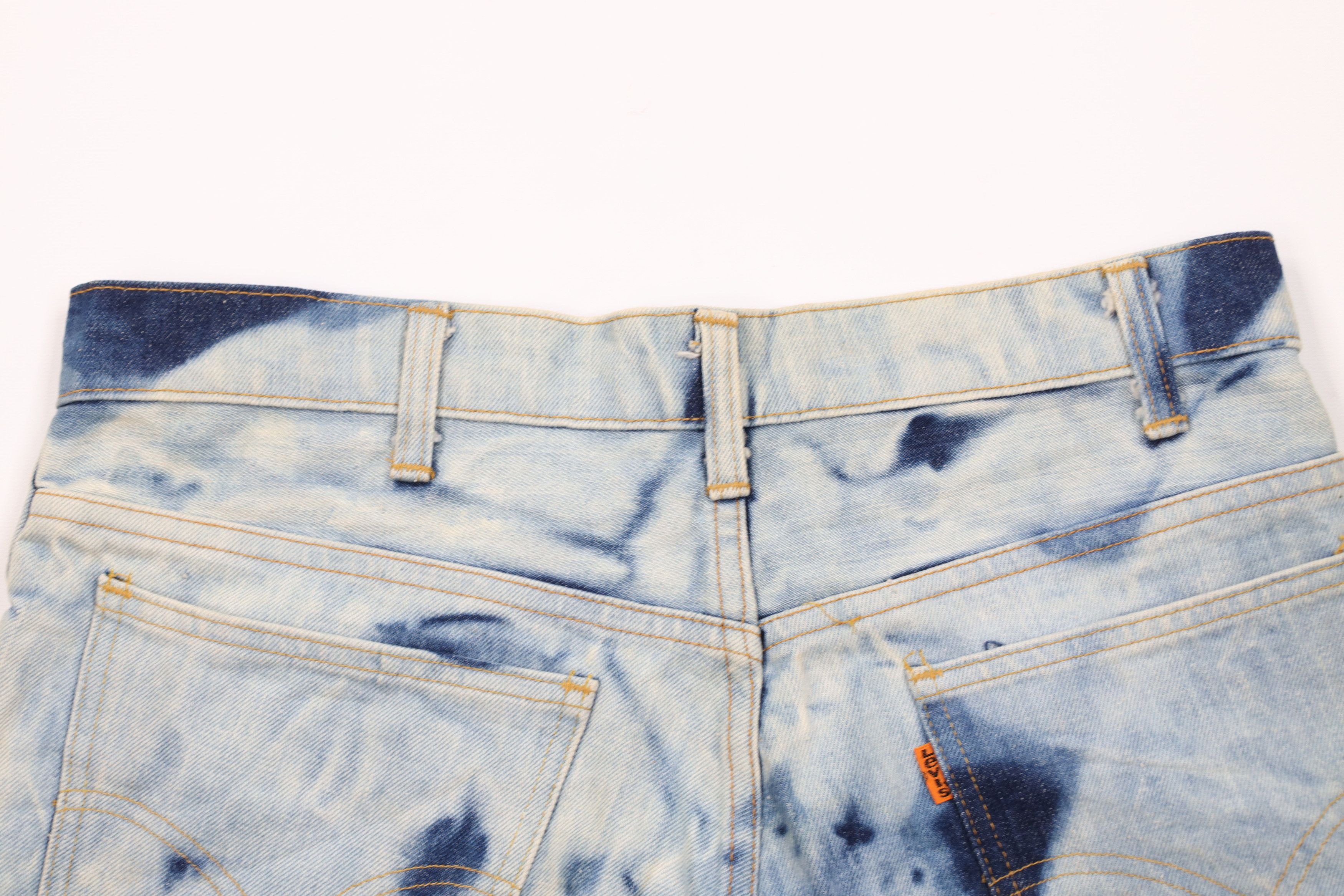 Levi's Vintage 70s Levis Orange Tab Acid Wash Denim Jean Shorts USA Size US 32 / EU 48 - 9 Thumbnail