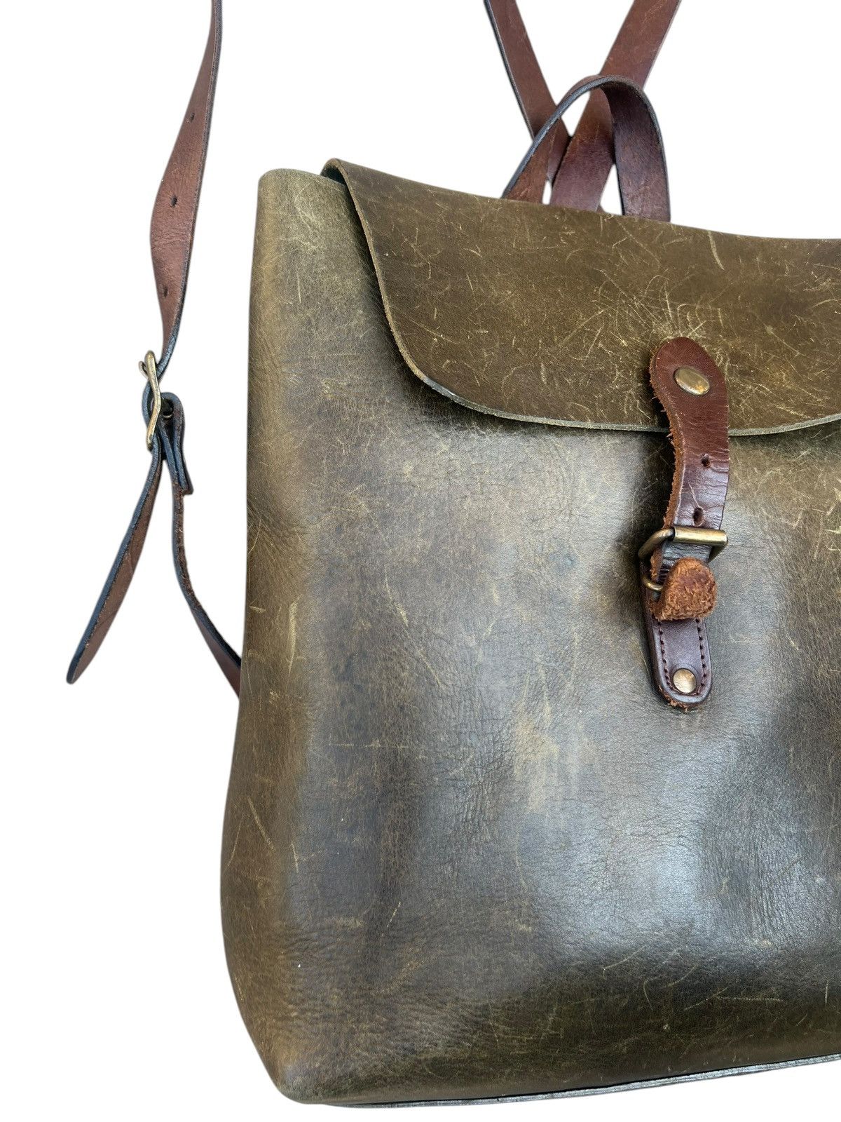 Leather Vintage Unknown Japan Patina Leather Backpack High Quality Size ONE SIZE - 8 Thumbnail