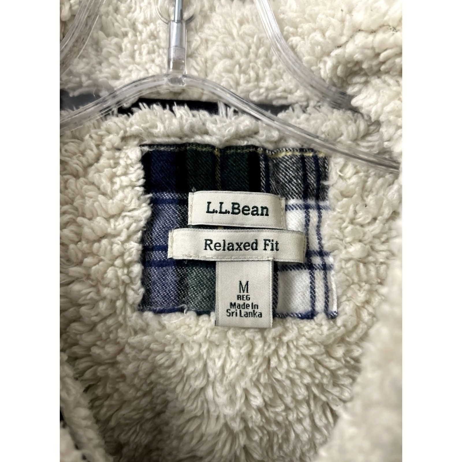 Vintage LL Bean Sherpa Lined Flannel Hoodie Womens M Relaxed Fit Scotch Plaid 505453 Size M / US 6-8 / IT 42-44 - 6 Thumbnail