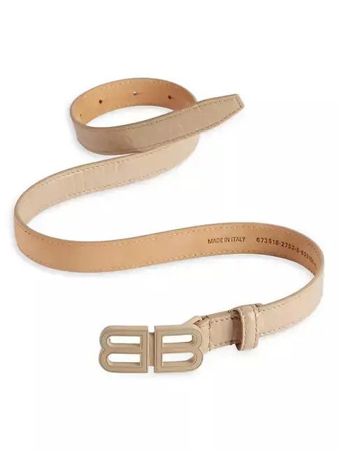 Balenciaga o1s1rm1224 Size: 75 / BB Hourglass Thin Belt in Beige Size ONE SIZE - 2 Thumbnail