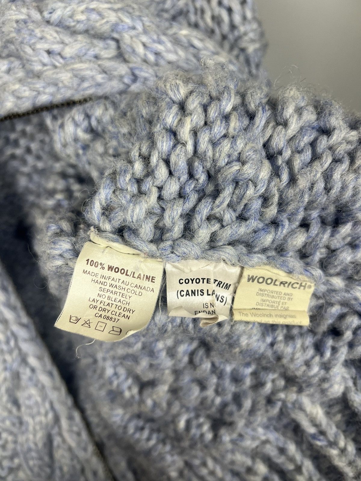 Woolrich Woolen Mills M RARE! Woolrich wool knited zip hoodie / jacket with fur Size M / US 6-8 / IT 42-44 - 12 Thumbnail