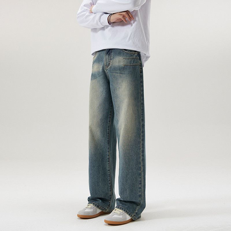 Japanese Brand American-style baggy washed men's straight leg loose jeans Size US 32 / EU 48 - 1 Thumbnail