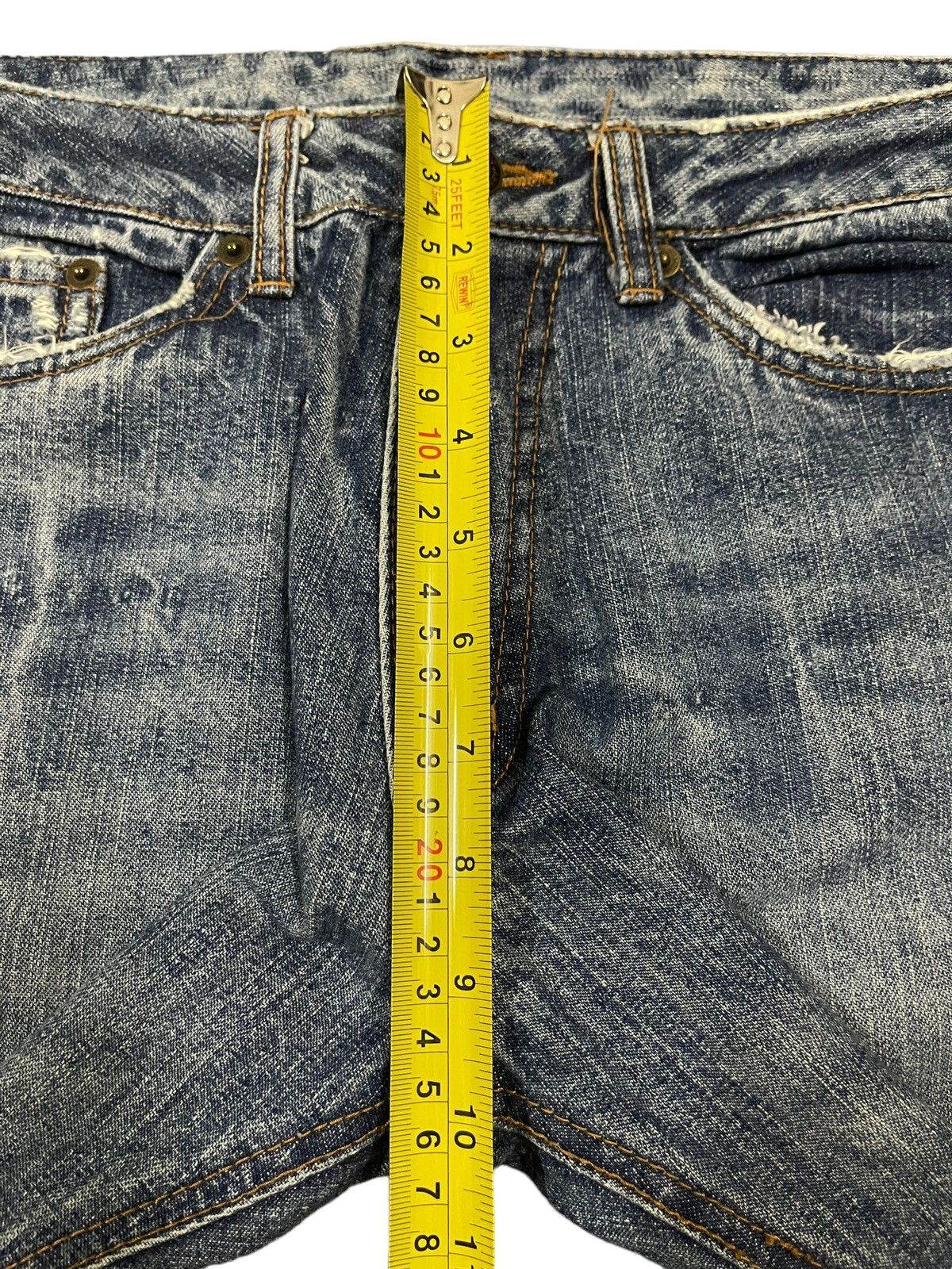 14th Addiction Vintage Japanese Brand Distressed Sashiko Style Jeans Size US 30 / EU 46 - 13 Thumbnail