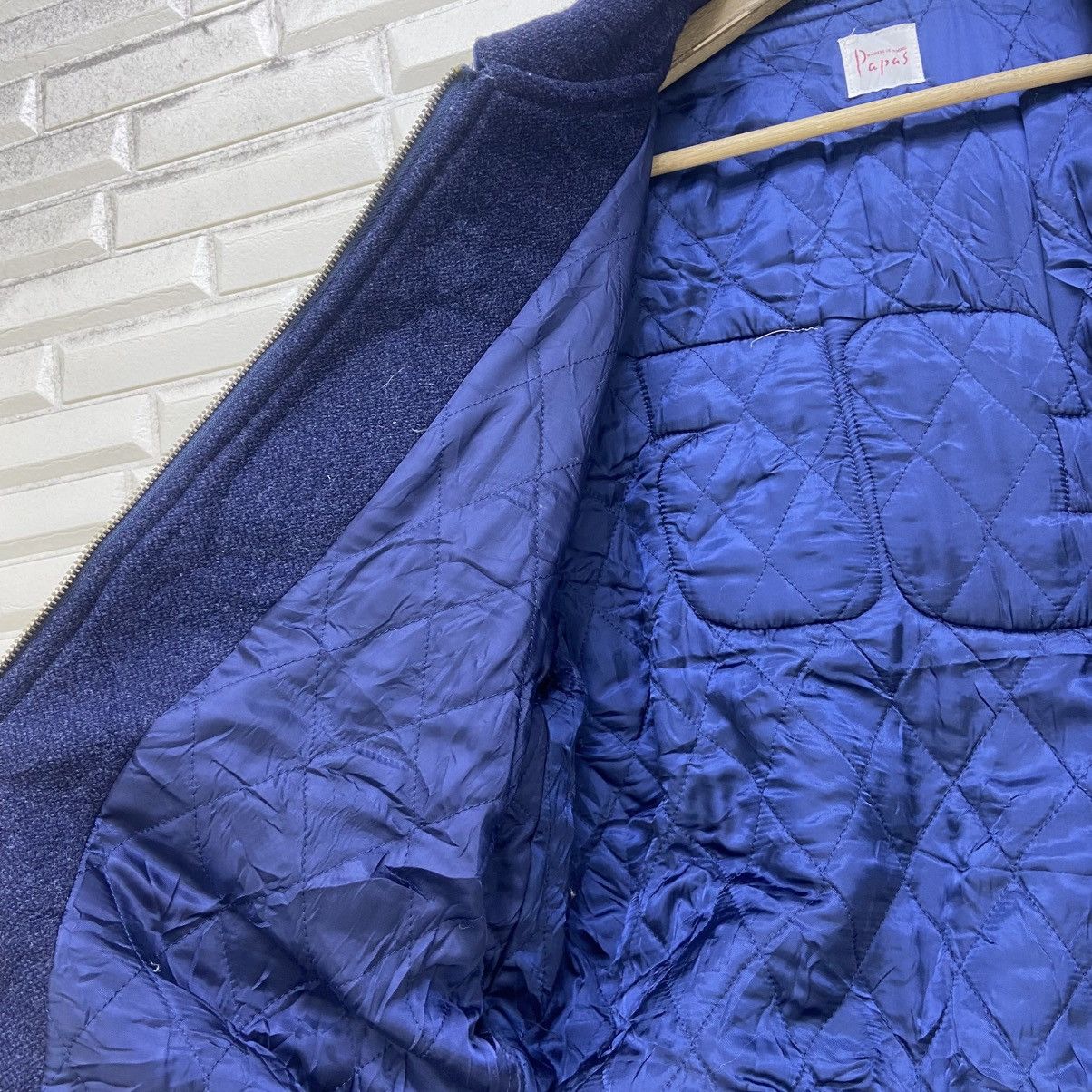 Japanese Brand Vintage 80s Papas Sport 35 Big Logo Sheepskin Sleeve Varsity Size US L / EU 52-54 / 3 - 18 Thumbnail
