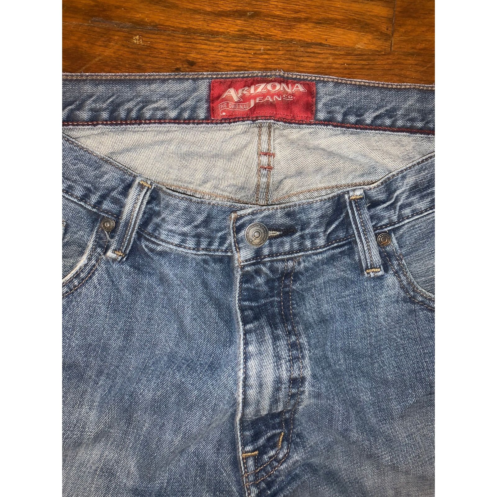 Other × Vintage Y2K Arizona Jeans Distressed Knee Denim 36x32 Made in Mexico Size US 36 / EU 52 - 3 Thumbnail