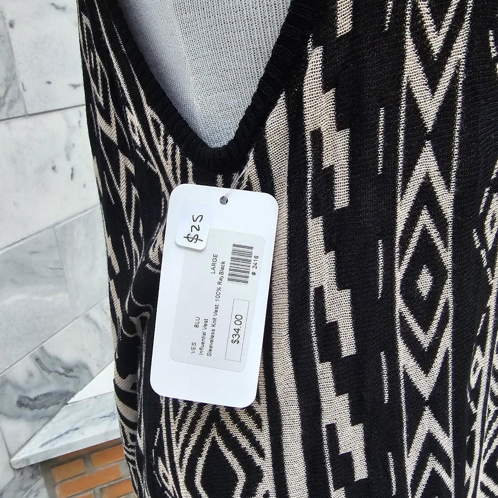 Other Women's Black and Tan NWT Knit Vest Size L / US 10 / IT 46 - 6 Thumbnail