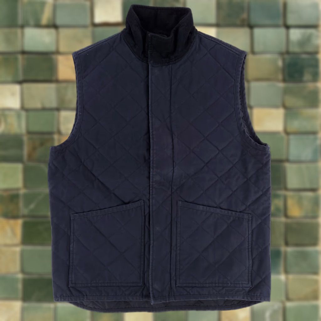 Banana Republic Banana Republic Quilted Full Zip Vest Jacket Corduroy Collar Black Mens S Size US S / EU 44-46 / 1 - 1 Thumbnail