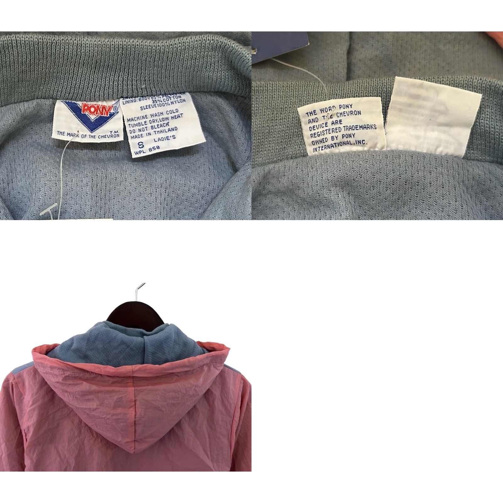 PONY VINTAGE PONY Windbreaker Jacket Womens S Pink 80s NWT Deadstock Windbreaker 80s Womens Size S / US 4 / IT 40 - 8 Thumbnail