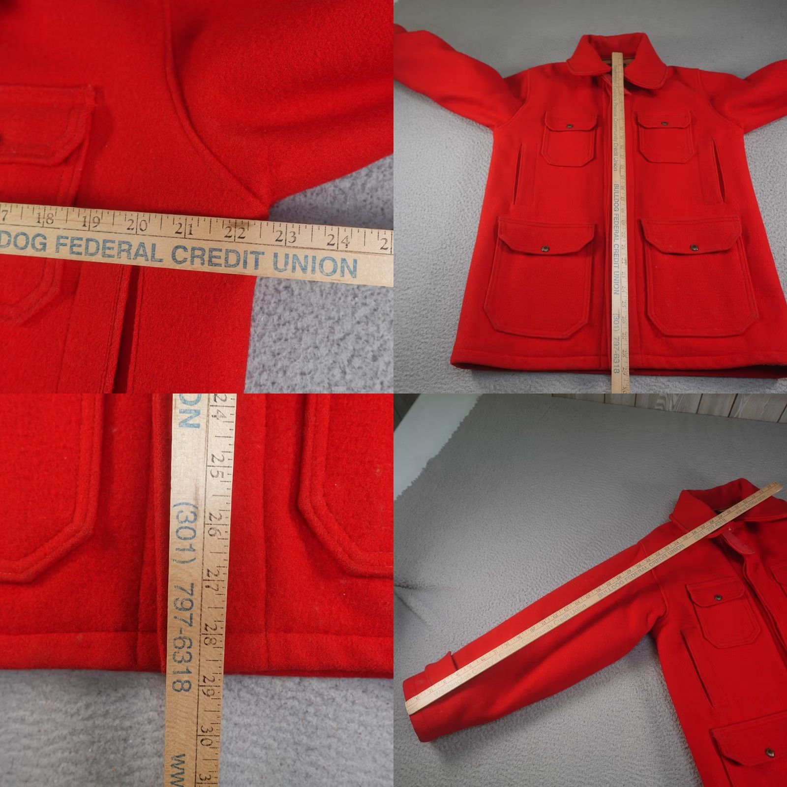 Vintage VINTAGE Woolrich Coat Mens 40 Red Wool Mackinaw Cruiser Cargo Field Hunting 60s Size US XXS / EU 40 - 11 Thumbnail