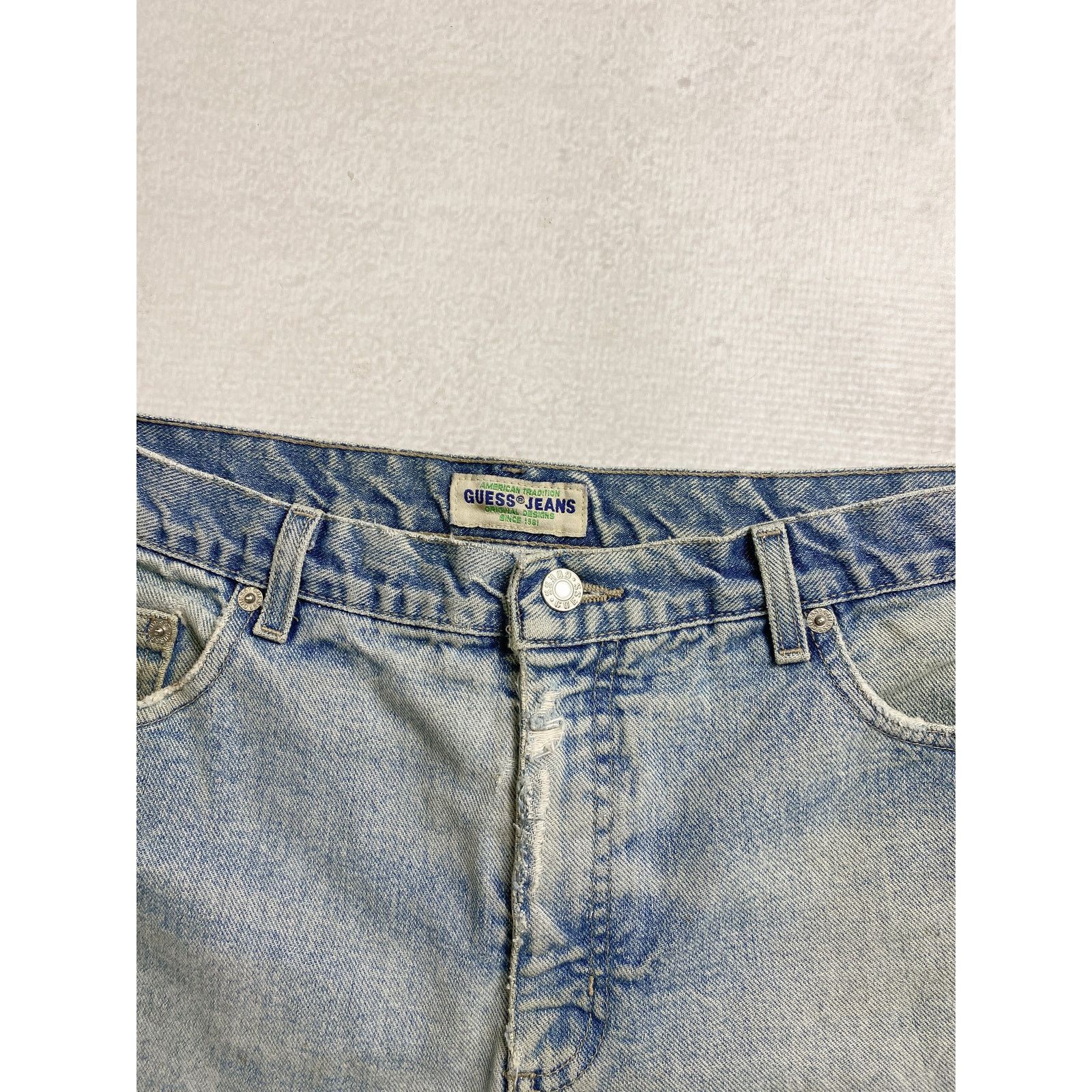Guess Vintage 90s Guess Blue Regular Leg Jeans - Women's 30x36 Size 30" / US 8 / IT 44 - 4 Thumbnail
