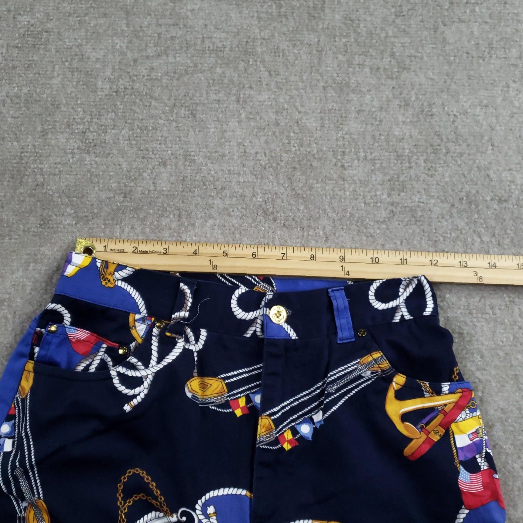 Ralph Lauren Lauren Ralph Lauren Pants Womens Size 4 Blue Nautical Rope Anchor Print Stretch Lights Size 27" / US 4 / IT 40 - 6 Thumbnail