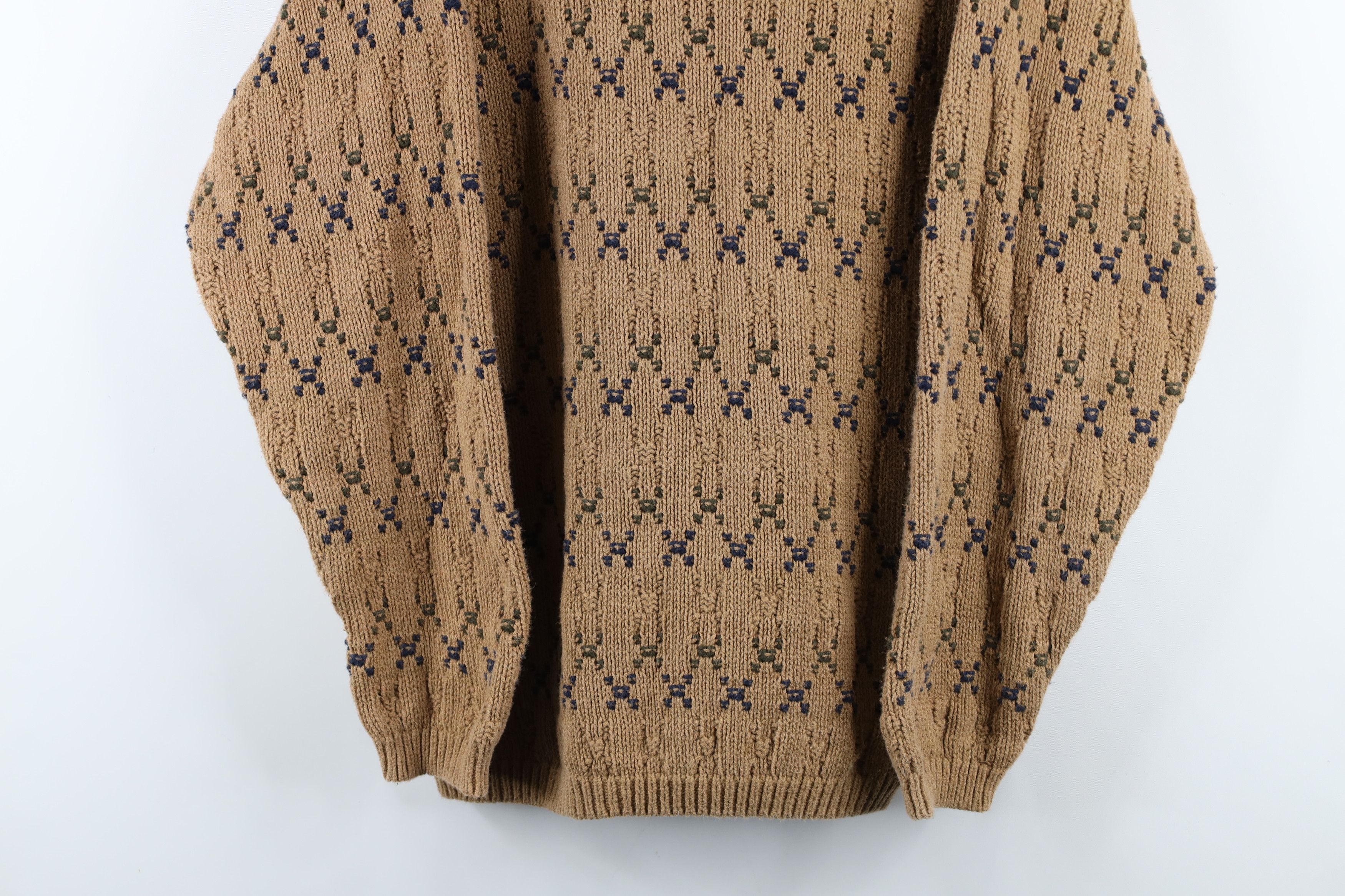 Vintage Vintage 90s Streetwear Textured Cotton Knit Sweater USA Size US L / EU 52-54 / 3 - 3 Thumbnail