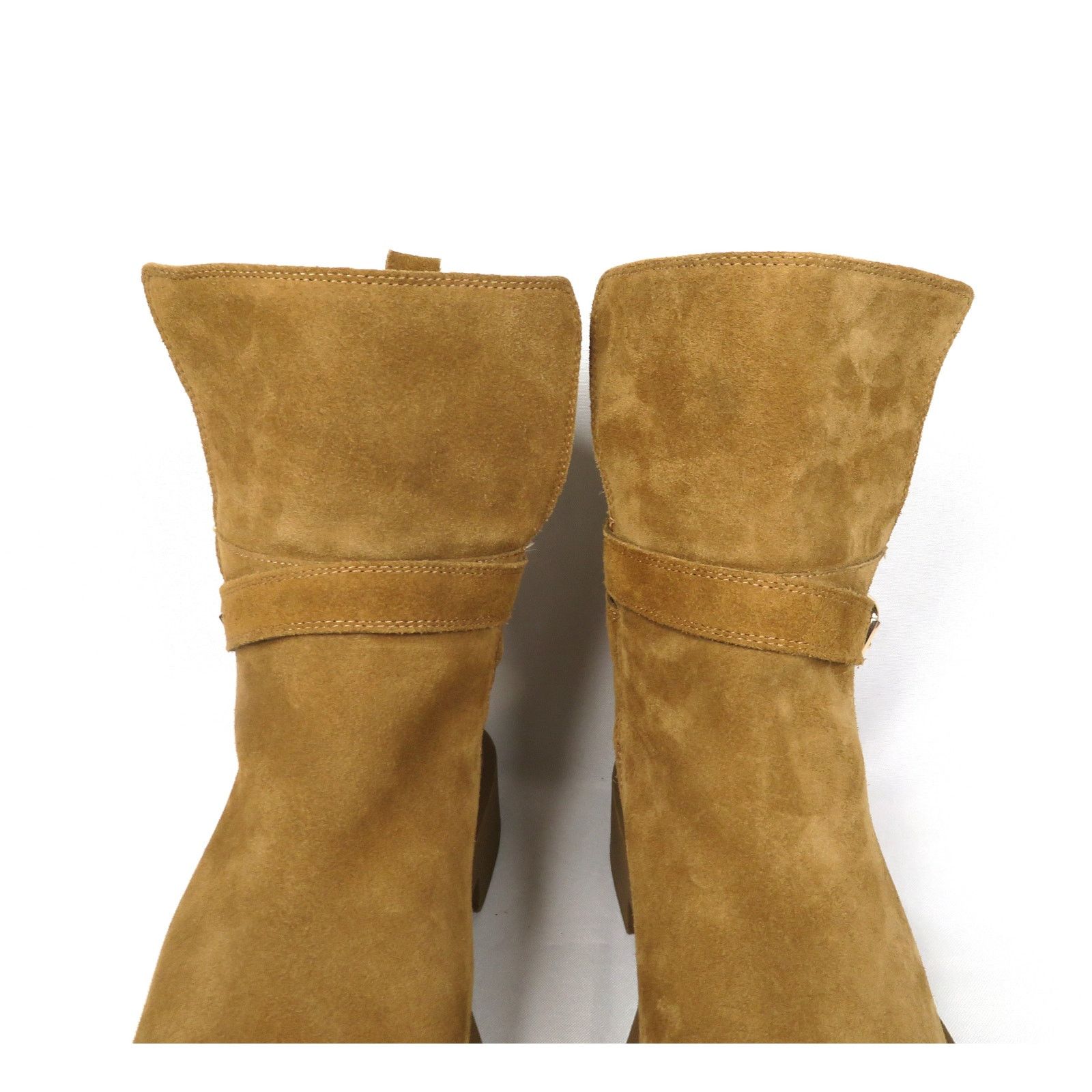 Zara ZARAan Genuine Suede Harness Ankle Boots Faux Fur Lining Size US 9 / IT 39 - 4 Thumbnail