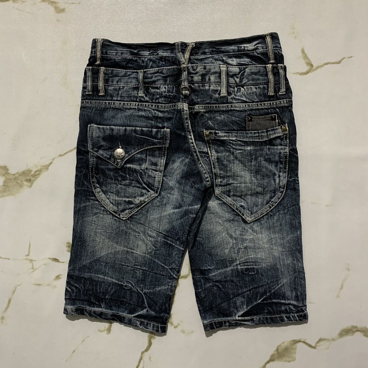 Japanese Brand Jeans Blow by Blue Double Waist Size US 33 - 3 Thumbnail