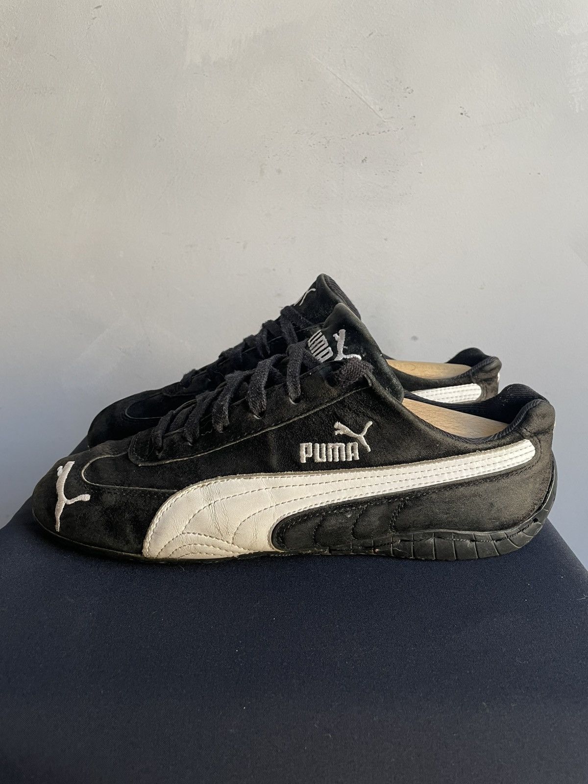Puma Speedcat black distressed balenciaga style y2k