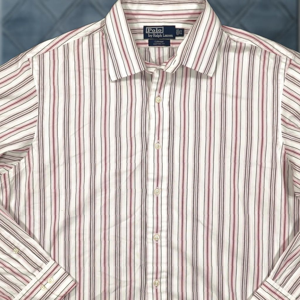 Polo Ralph Lauren Polo Ralph Lauren Button Down Shirt Mens 17.5 36/37 Pink White Striped Curham Shirt Mens Regular Medical? Size US XXL / EU 58 / 5 - 1 Thumbnail